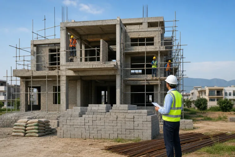 Grey Structure Construction by Neo Design & Constructions